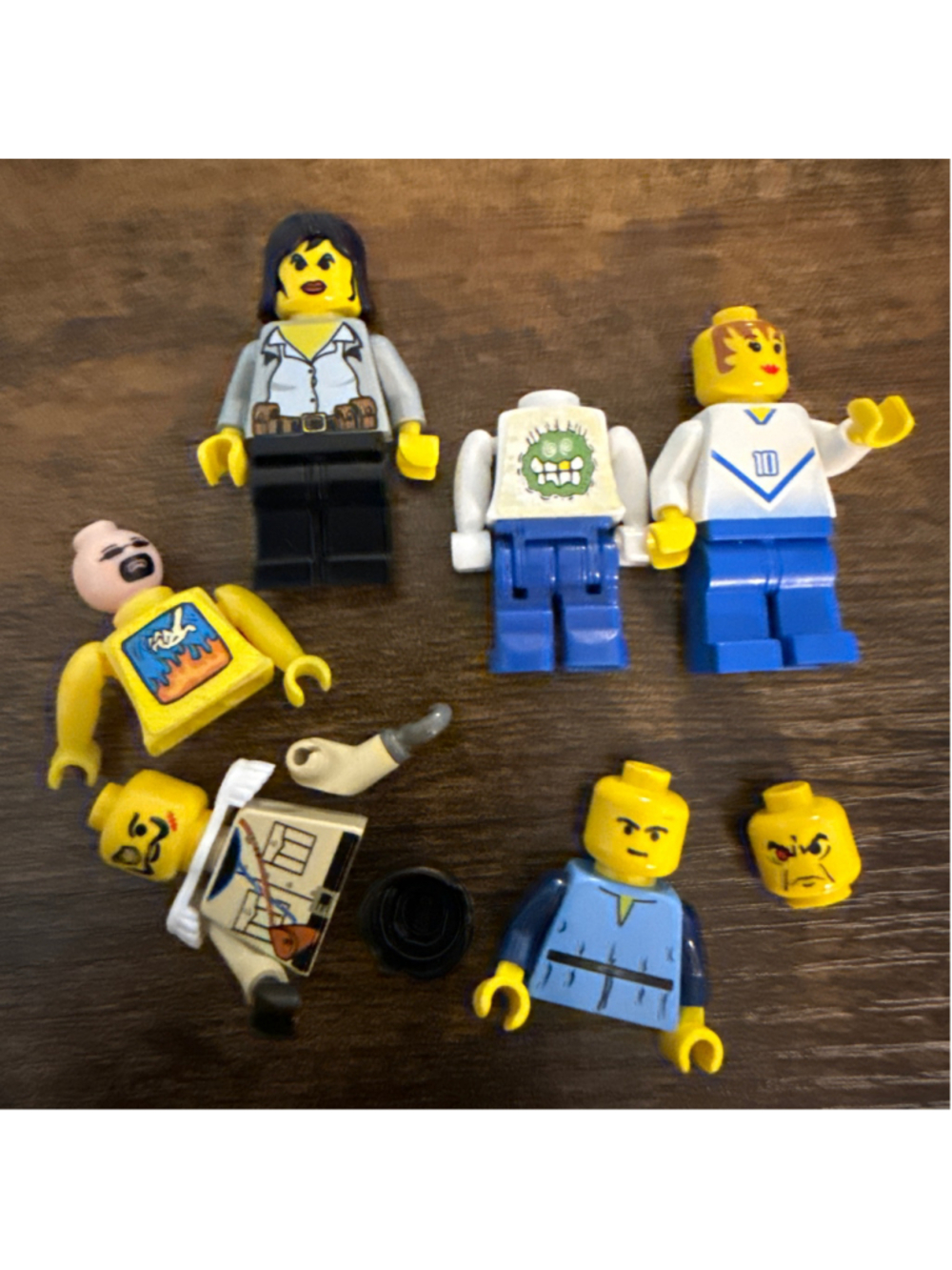 Vintage LEGO Minifigure Lot 2000s Soccer Town City Figures Heads Parts Mixed